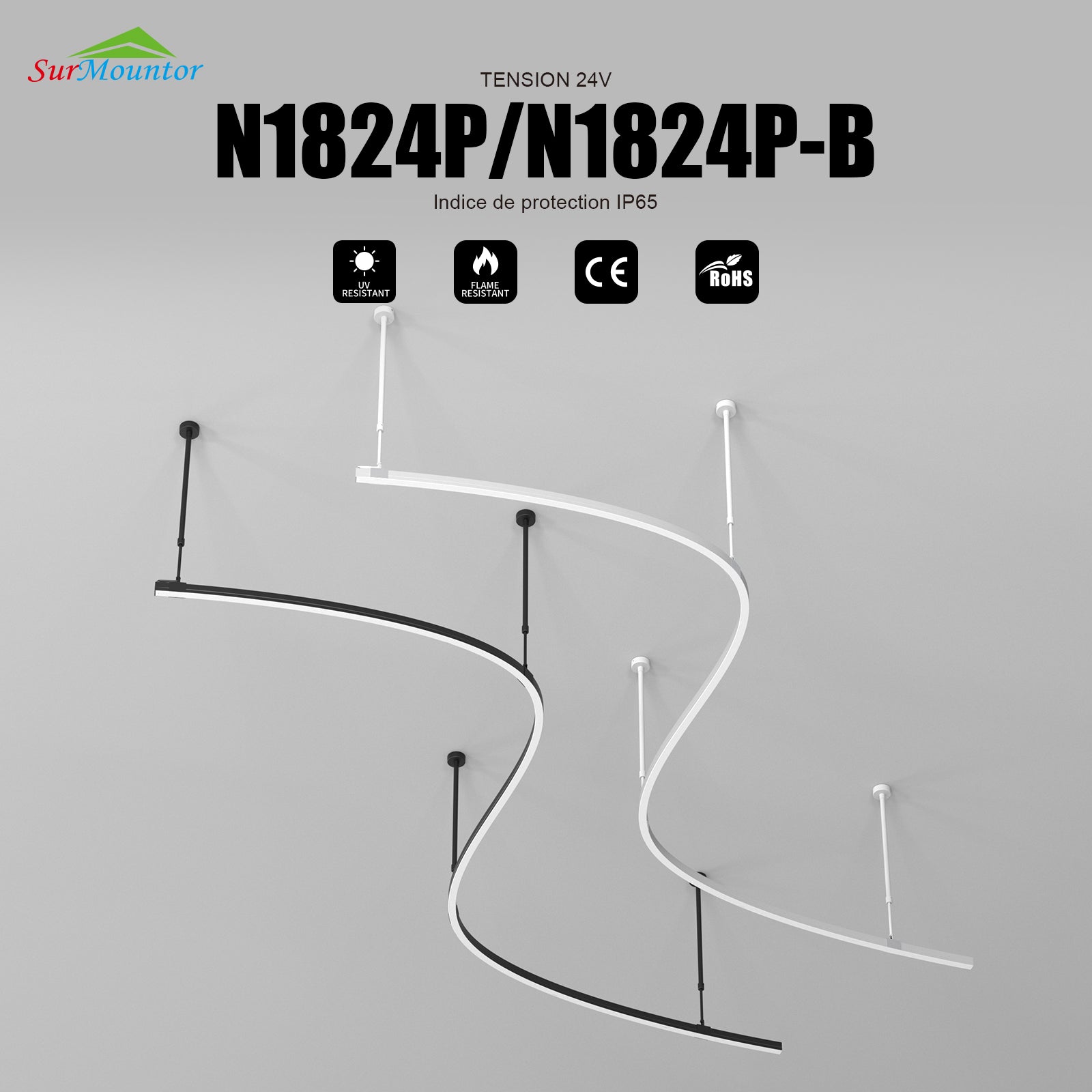 N1824P/N1824P-B Side Luminous Horizontally Bendable LED Neon Flex