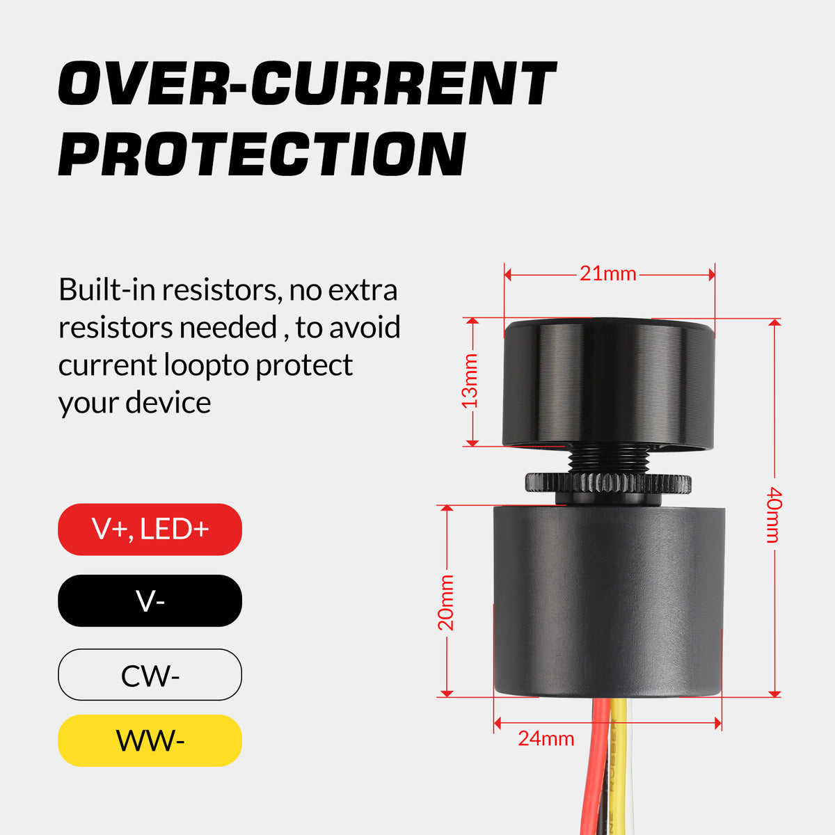 BS003-1 Mini Knob Dimmer Button Switch with CCT Function – Surmountor ...